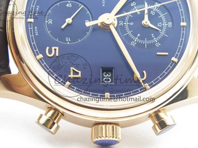 MIROTIME 0417 Portugieser Chrono  42 IW390406 RG ZF 1:1 Best Edition Blue Dial on Brown Leather Strap A Durable 7129